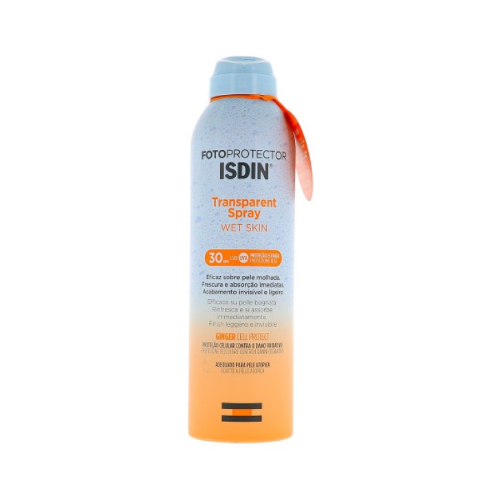 Isdin Fotoprotector Spray Solare Trasparente Wet Skin SPF 30 Protezione Corpo 250 ml