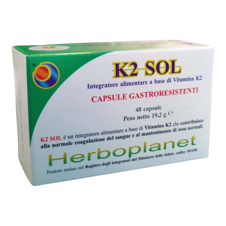 K2 Sol Herboplanet 48 capsule - Integratore Vitamina K2