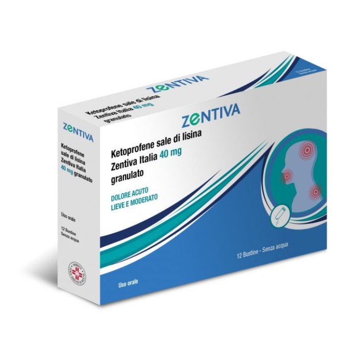 Ketoprofene Sale di Lisina 40 mg Zentiva 12 Bustine
