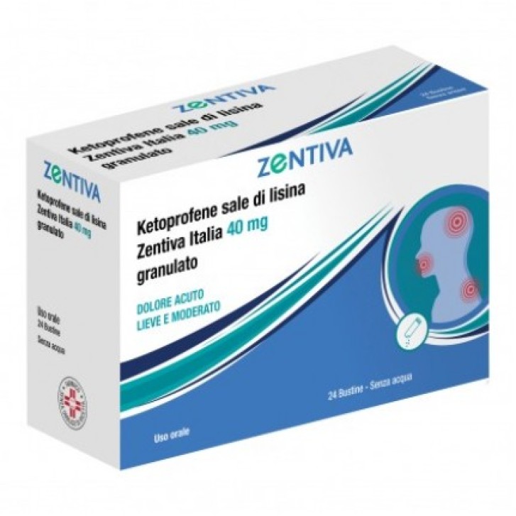 Ketoprofene Sale di Lisina 40 mg Zentiva 24 Bustine