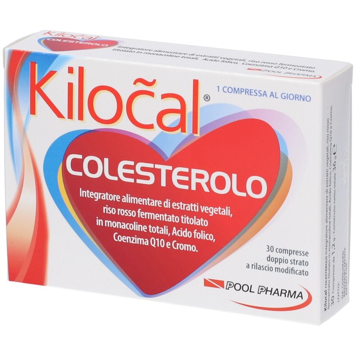Kilocal Colesterolo 30 Compresse - Integratore per Metabolismo del Colesterolo e dei Trigliceridi
