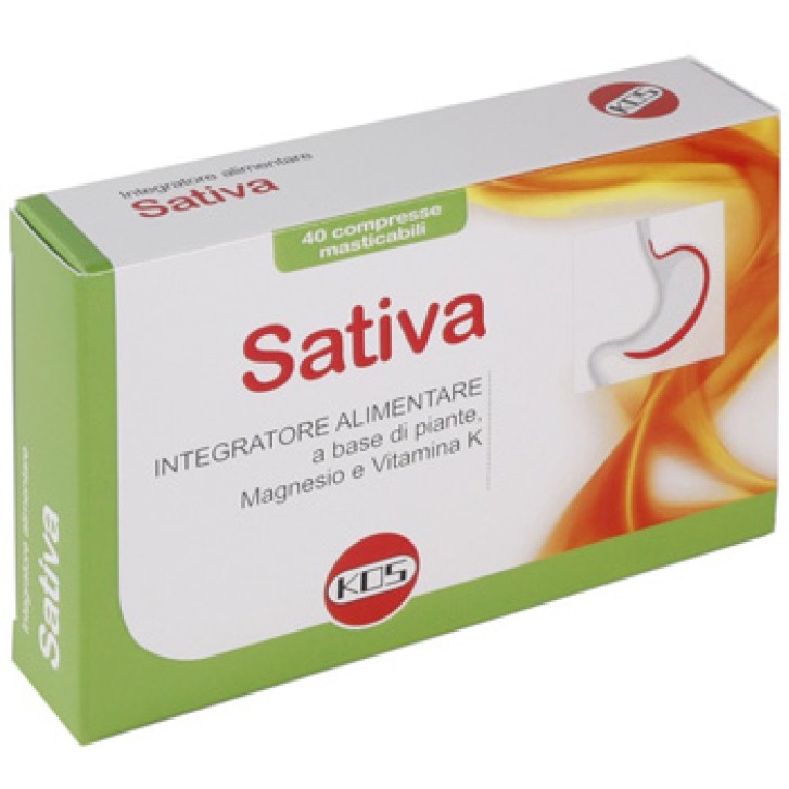 Kos Sativa 40 Compresse masticabili - Integratore Alimentare Magnesio e Vitamina K