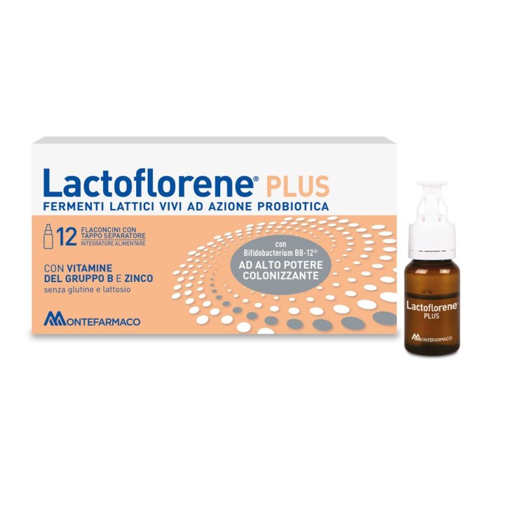 Lactoflorene Plus 12 Flaconcini - Integratore per Equilibrio della Flora Intestinale