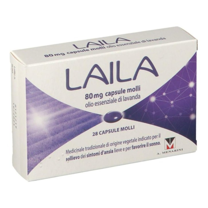 Laila 80 mg 28 Capsule Molli - Farmaco per Ansia Lieve e Sonno