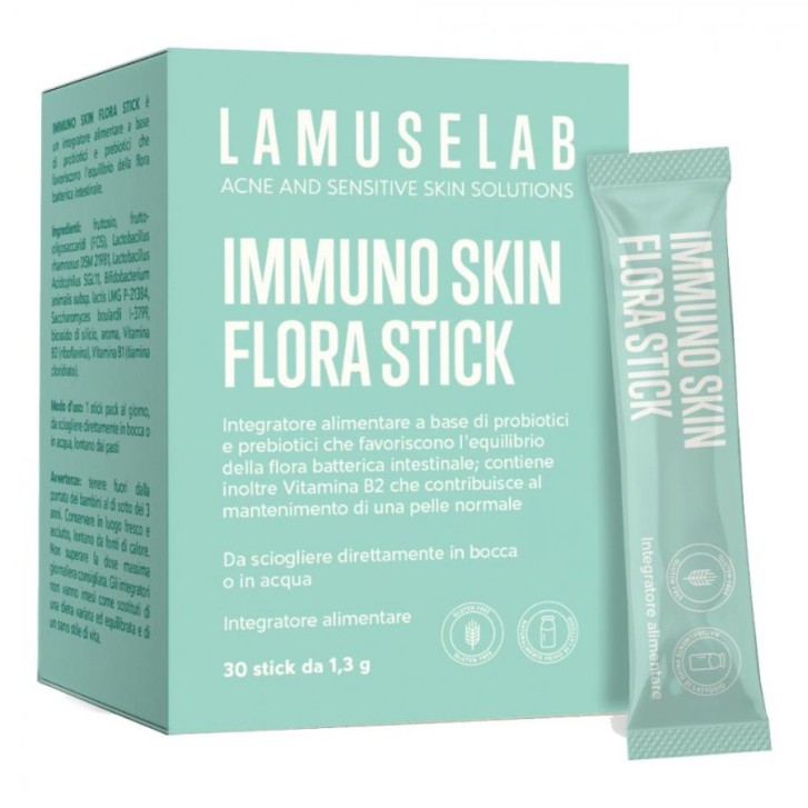 Lamuselab Immuno Skin 30 Stick - Integratore Benessere Intestinale e Pelle