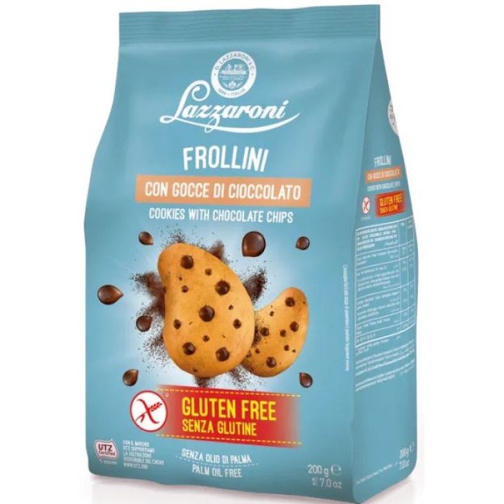 Lazzaroni Frollini con Gocce di Cioccolato Senza Glutine 200 grammi