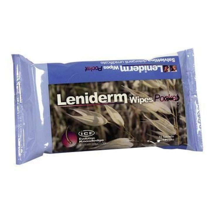 Leniderm Wipes Pocket Salviette Detergenti Cani e Gatti 15 pezzi