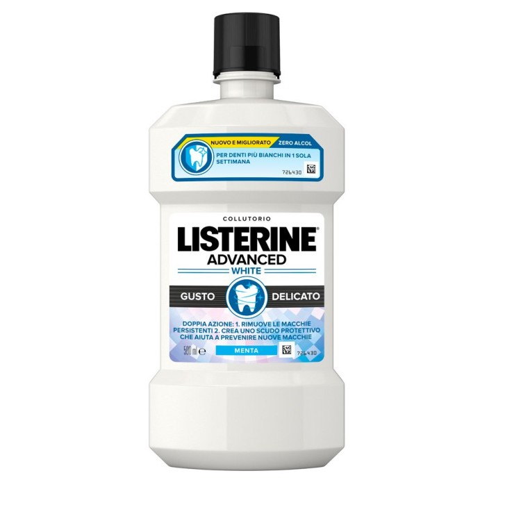 Listerine Collutorio Advanced White Gusto Delicato 500 ml