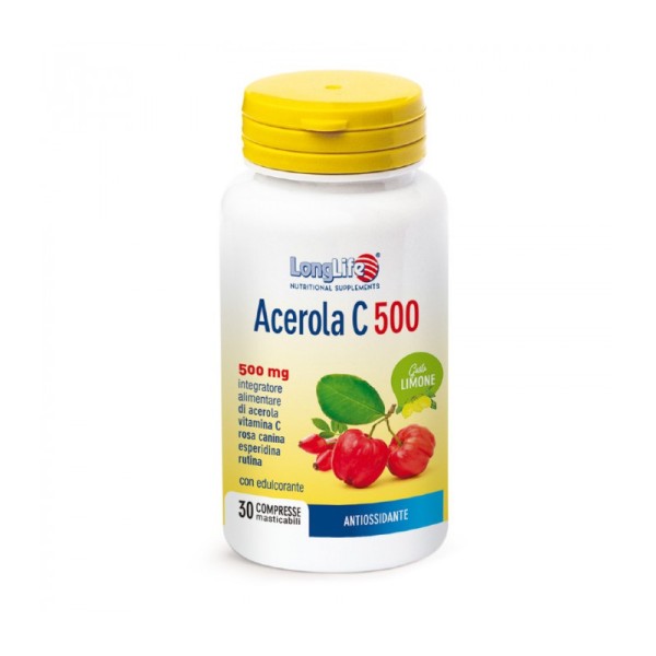 Longlife Acerola C 500 Frutti di Bosco 30 Compresse - Integratore Sistema Immunitario