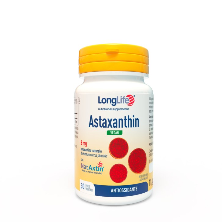 Longlife Astaxanthin Vegan 8 mg 30 perle - Integratore Antiossidante