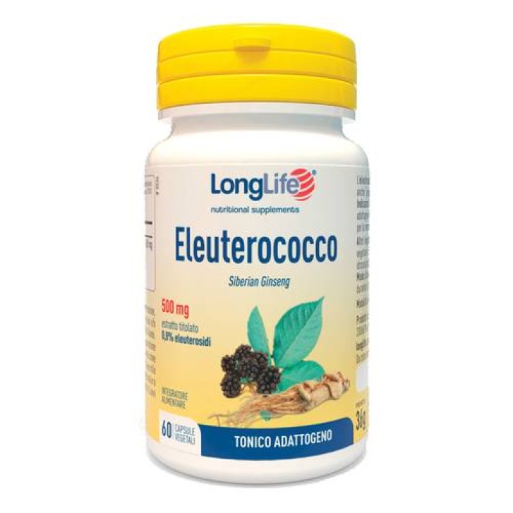Longlife Eleuterococco 0,8% 500 mg 60 Capsule - Integratore per difese dell'organismo