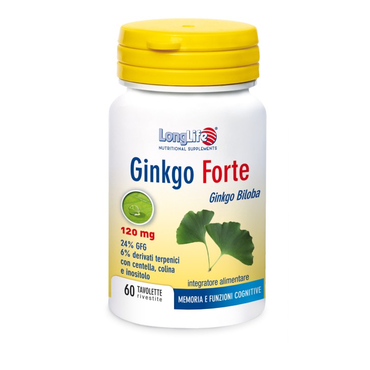 Longlife Ginkgo Forte 60 Tavolette - Integratore Memoria e Funzioni Cognitive