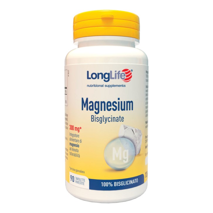 Longlife Magnesium Bisglycinate 90 tavolette - Integratore Magnesio Bisglicinato