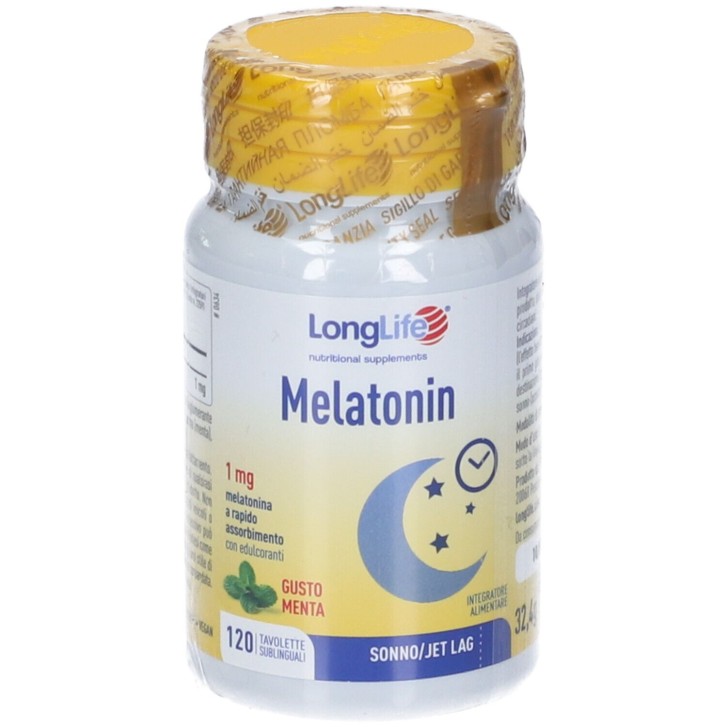 Longlife Melatonin 1 mg 120 Tavolette - Integratore Sonno e JetLag
