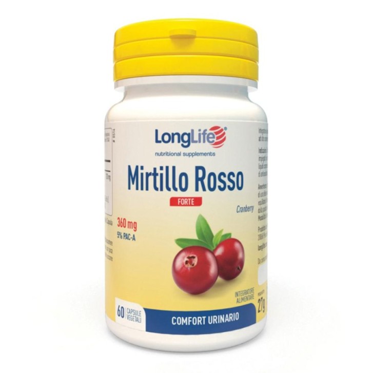 Longlife Mirtillo Rosso Forte 60 Capsule - Integratore Benessere Urinario