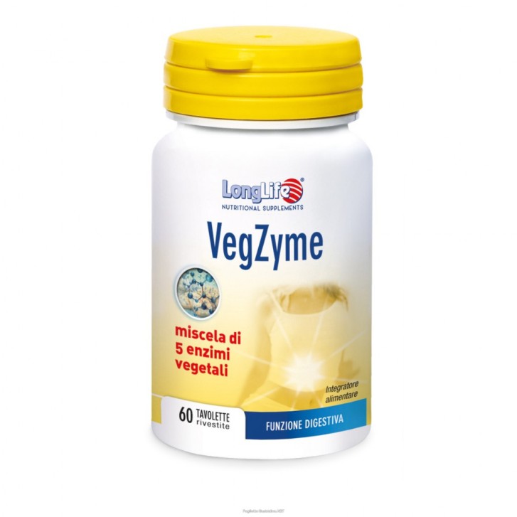 Longlife VegZyme 60 Tavolette - Integratore Digestivo