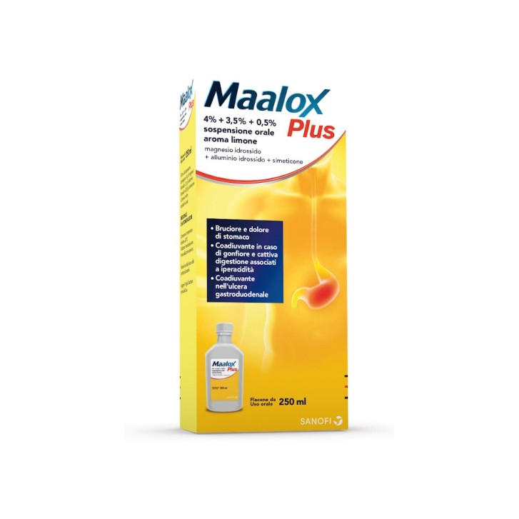 Maalox Plus Sospensione Antiacido e Gonfiore 250 ml