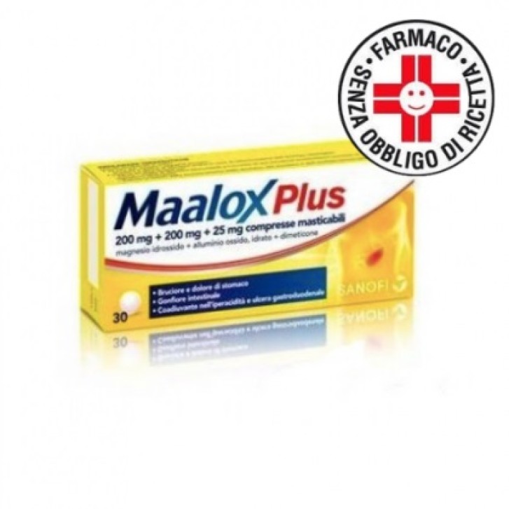 Maalox Plus Antiacido Antigonfiore 30 Compresse Masticabili