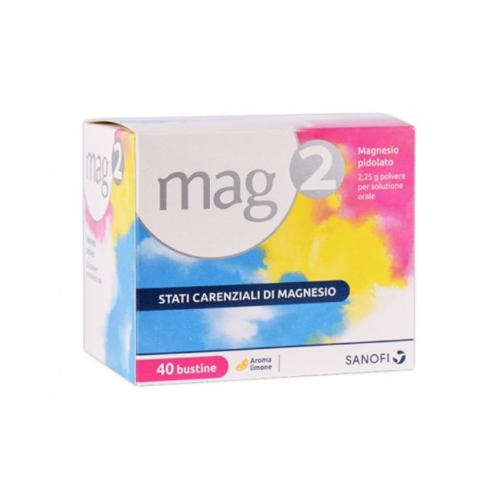 Mag2 con 2,25 grammi Magnesio Pidolato 40 Bustine