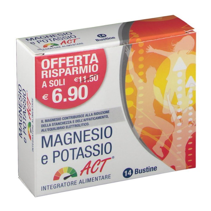 Magnesio Potassio Act 14 Bustine - Integratore Alimentare