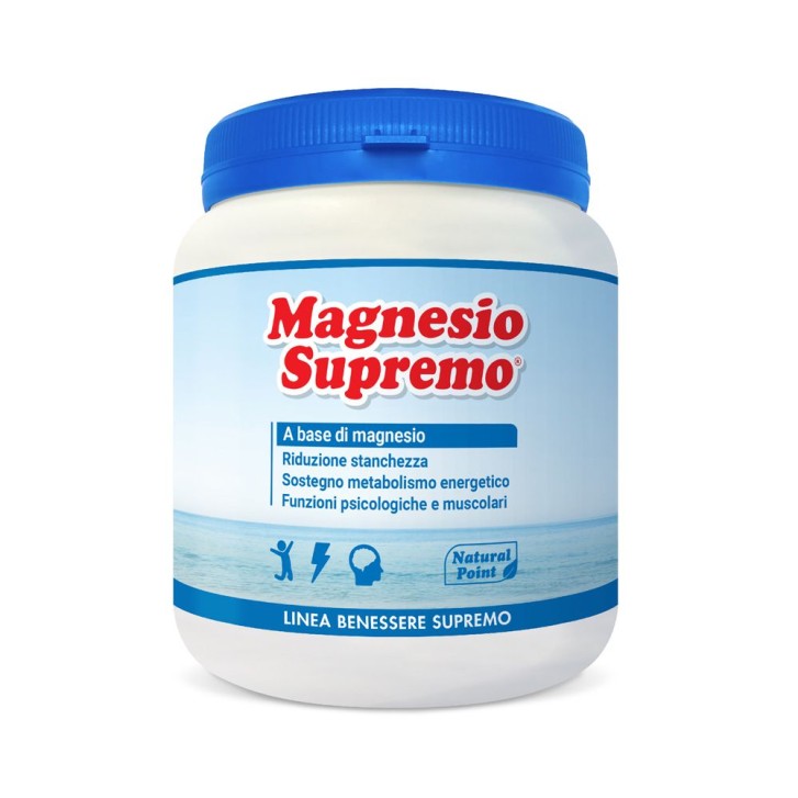 Natural Point Magnesio Supremo Polvere 300 g - Integratore per Energia e Funzione Muscolare