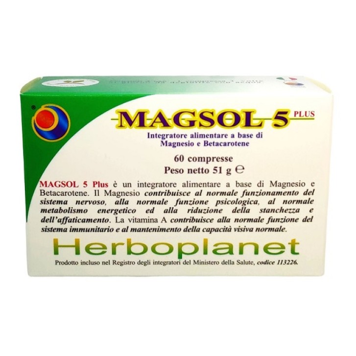 Magsol 5 Plus Herboplanet 60 Compresse - Integratore Alimentare