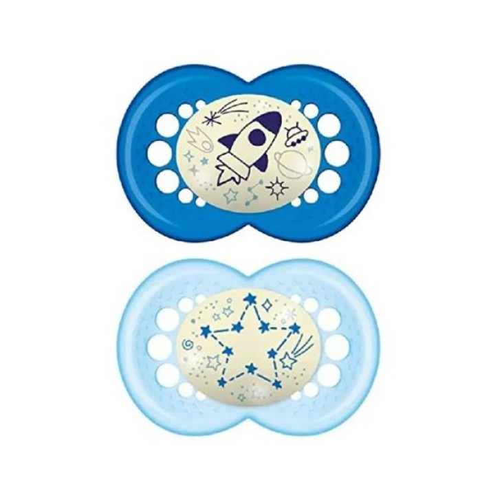 Mam Succhietto Night Silicone Azzurro 16+ 2 pezzi