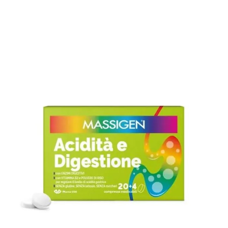 Massigen Acidità e Digestione 24 compresse - Integratore Alimentare