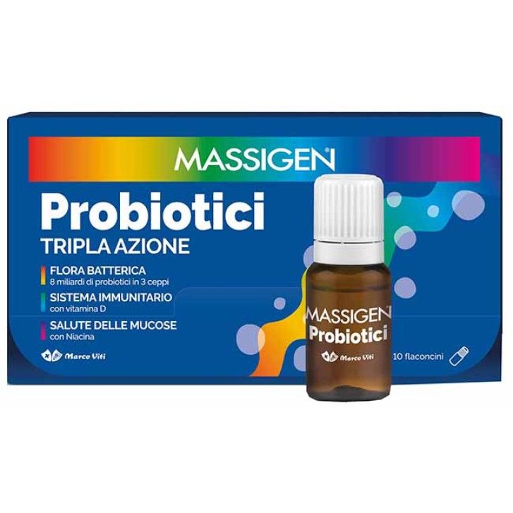Massigen Probiotici 10 Flaconcini - Integratore Alimentare