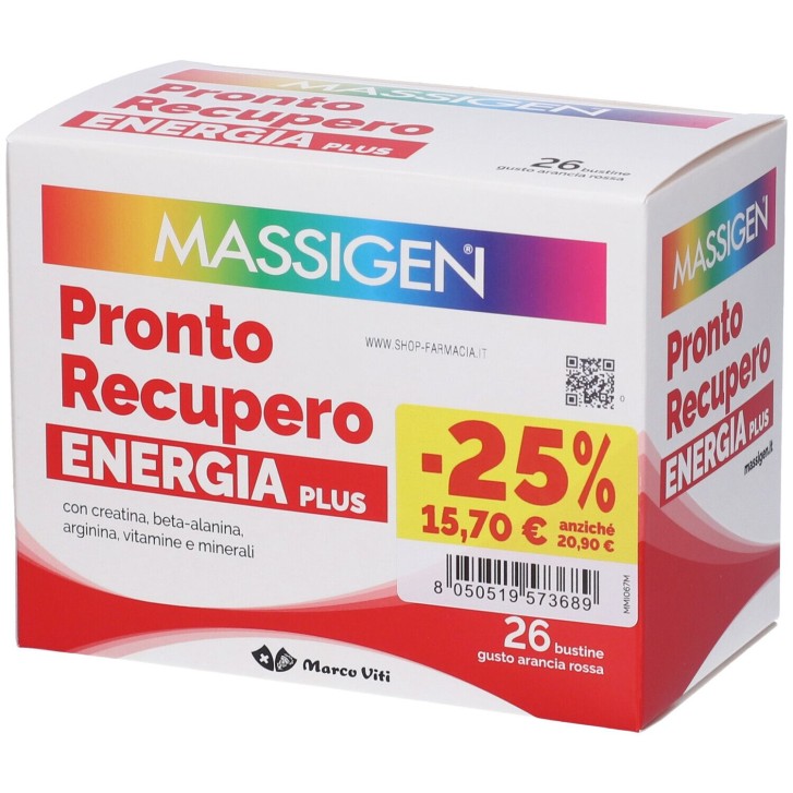 Massigen Pronto Recupero Energia Plus 26 bustine - Integratore Alimentare