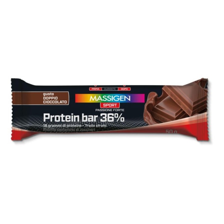 Massigen Sport Protein Bar 36% Doppio Cioccolato 50 g