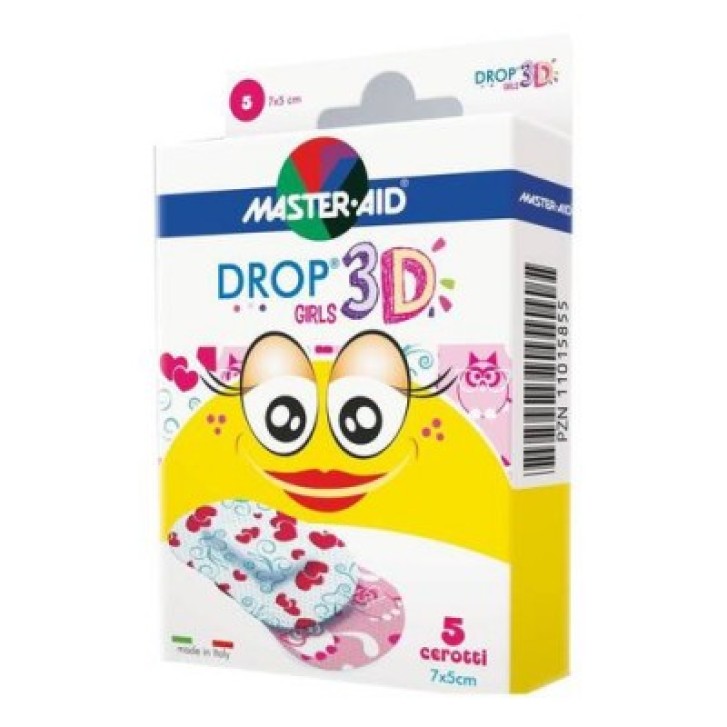 Master-Aid Drop 3D Girl Cerotti Bambina 7 x 5 cm 5 pezzi