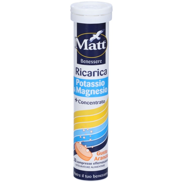 Matt Benessere Ricarica + Concentrato gusto Arancia - Integratore Magnesio e Potassio