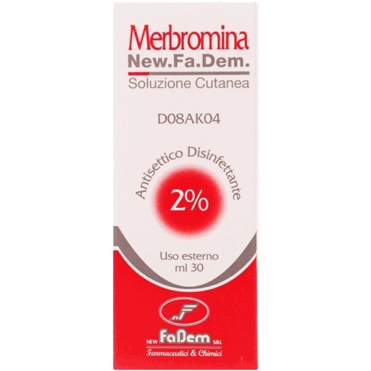 New.Fa.Dem. Merbromina 2% Soluzione Antisettico 30 ml con Astuccio