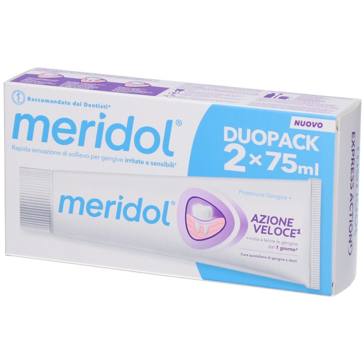 Meridol Dentifricio Protezione Gengive Azione Veloce 2 x 75 ml