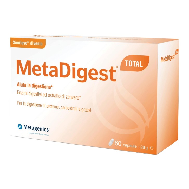 MetaDigest Total 60 Capsule - Integratore per Digestione di Glucidi, Proteine e Lipidi