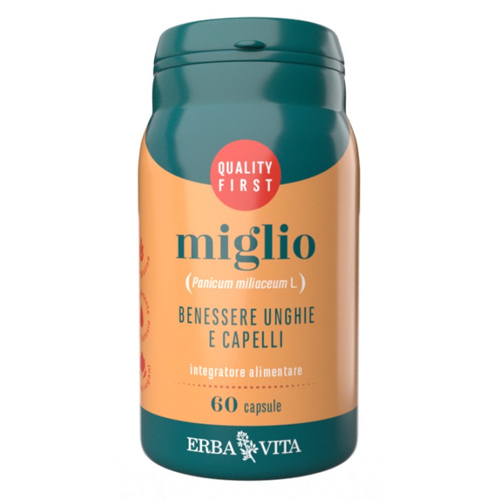 Miglio ErbaVita 60 capsule - Integratore Capelli e Unghie