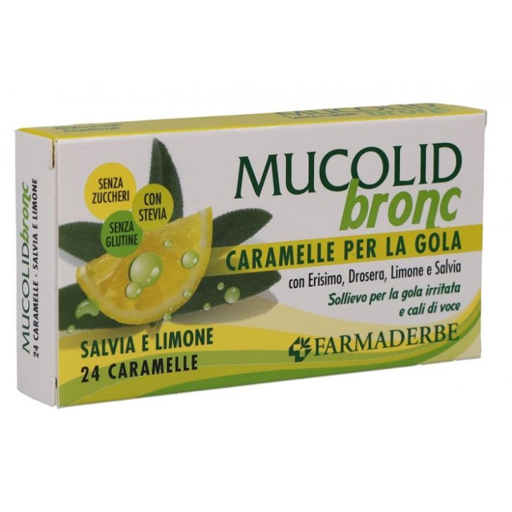 Farmaderbe Mucolid Bronc Salvia e Limone 24 Caramelle