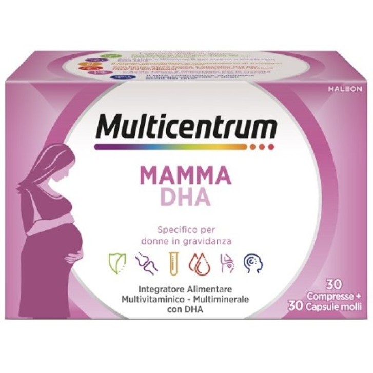 Multicentrum Mamma Dha 30 Compresse + 30 Capsule Molli - Integratore per la gravidanza