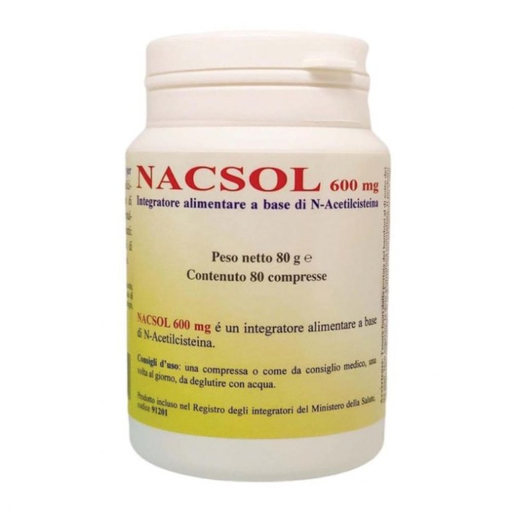 Nacsol 600 mg Herboplanet 80 compresse - Integratore N-Acetilcisteina