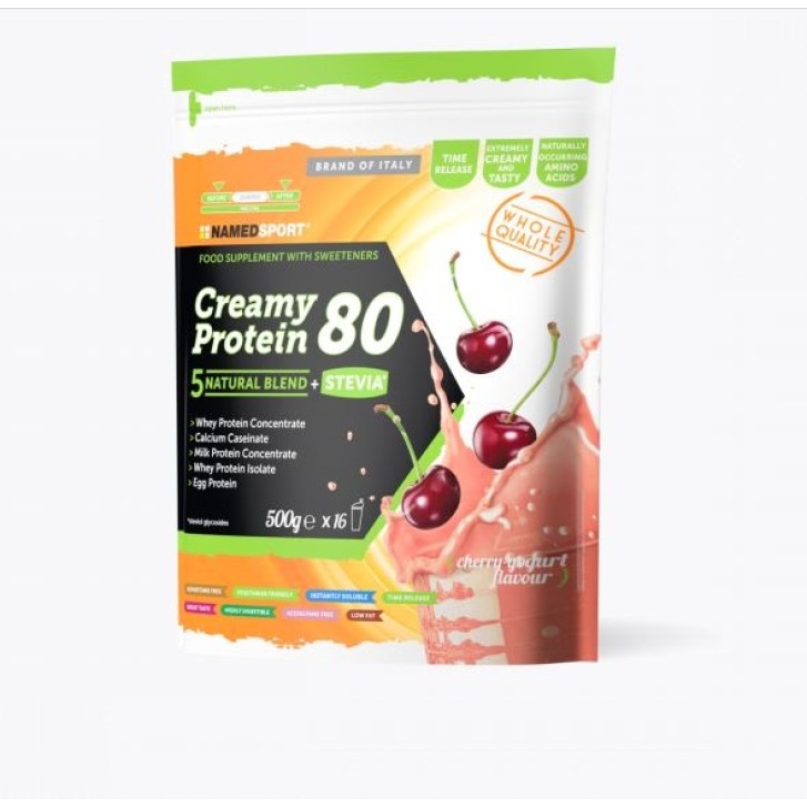 Named Sport Creamy Protein 80 Cherry Yogurt Blend Proteico 500 grammi