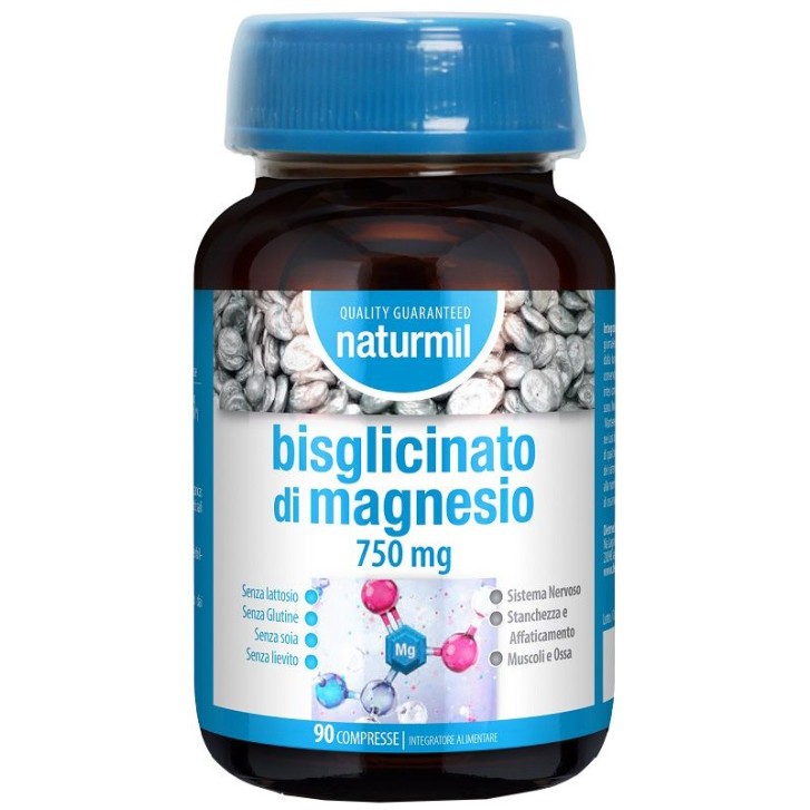 Naturmil Bisglicinato Magnesio 90 Compresse - Integratore per stanchezza e muscoli