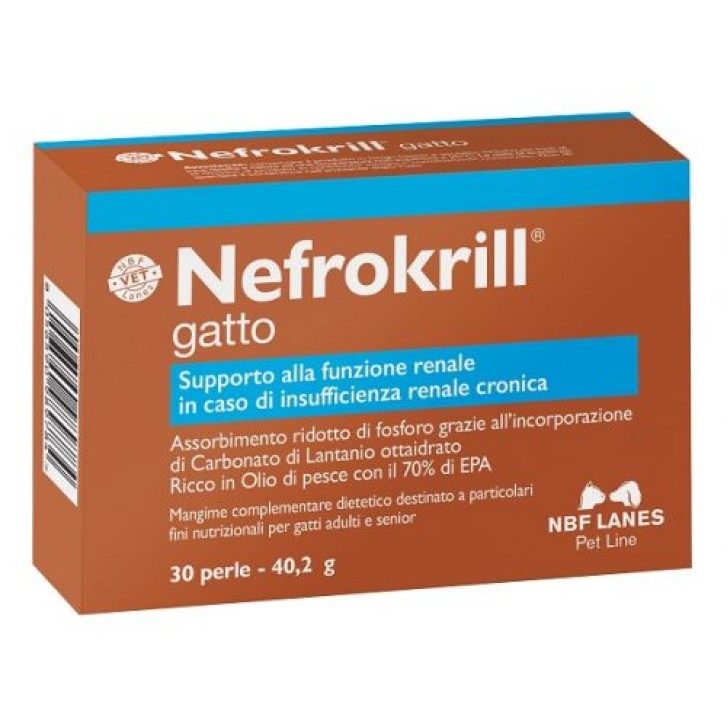 Nefrokrill Gatto 30 Perle - Mangime Complementare Insufficienza Renale Cronica