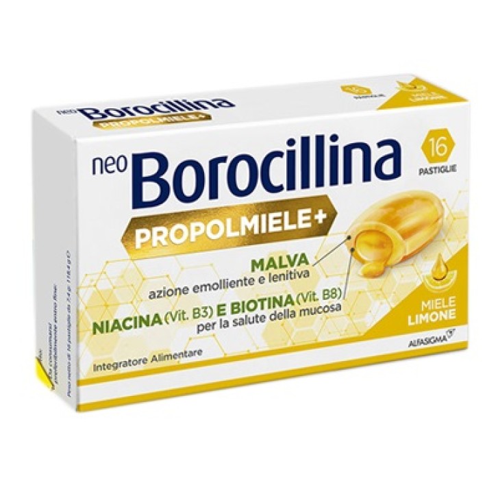NeoBorocillina Miele e Limone 16 Pastiglie - Integratore Alimentare