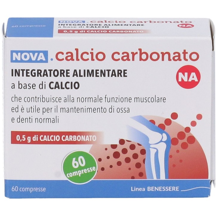 Nova Calcio Carbonato 60 compresse - Integratore Benessere Ossa e Denti