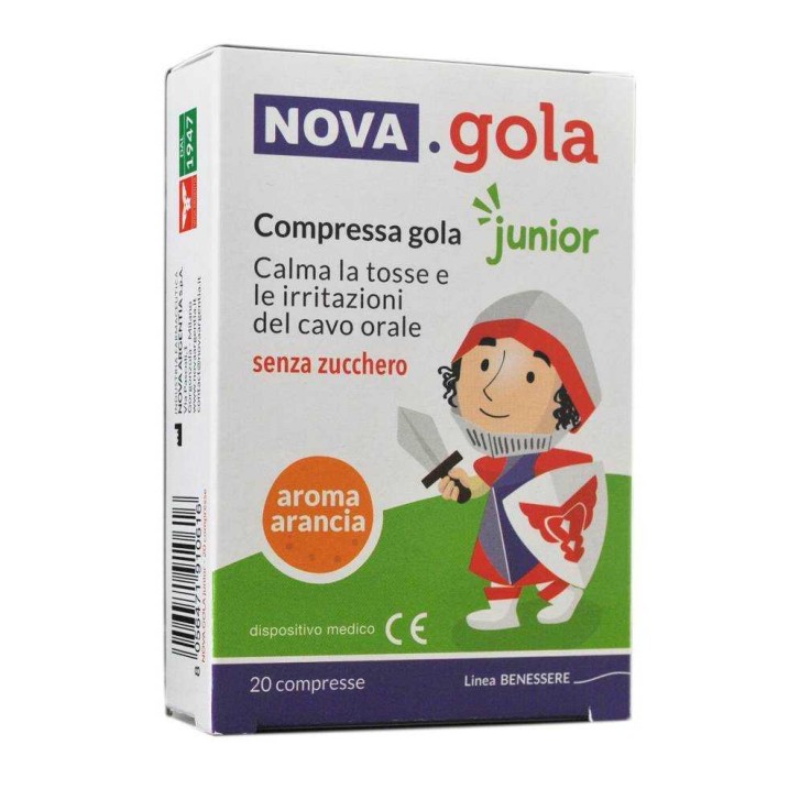 Nova Argentia Gola Junior Aroma Arancia 20 Compresse - Integratore Alimentare