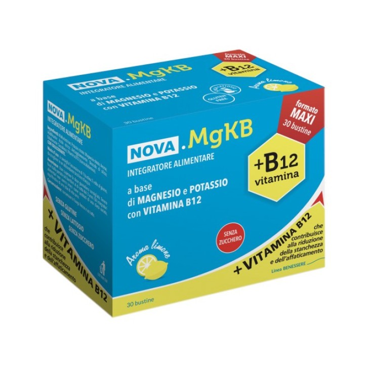 Nova Argentia MgKB 30 Bustine - Integratore Magnesio e Potassio con Vitamina B12