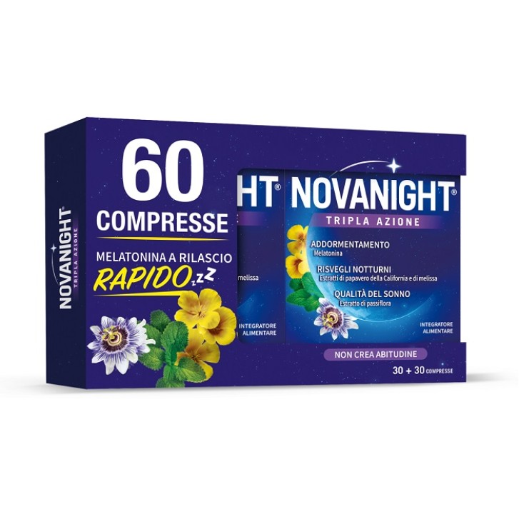 Novanight Bipack 30 + 30 Compresse - Integratore Alimentare Sonno e Stress