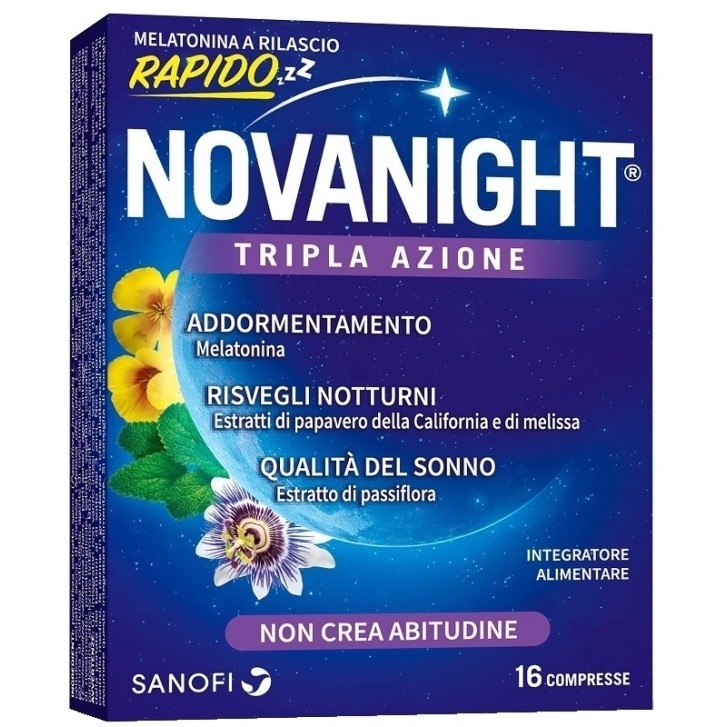 Novanight Tripla Azione Rilascio Rapido 16 Compresse - Integratore Alimentare