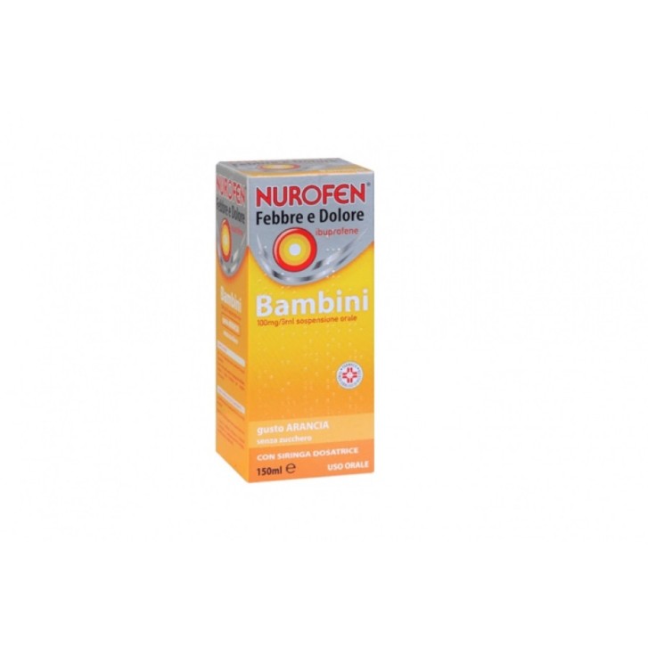 Nurofen Febbre e Dolore Bambini 100 mg/5 ml Gusto Arancia 150 ml